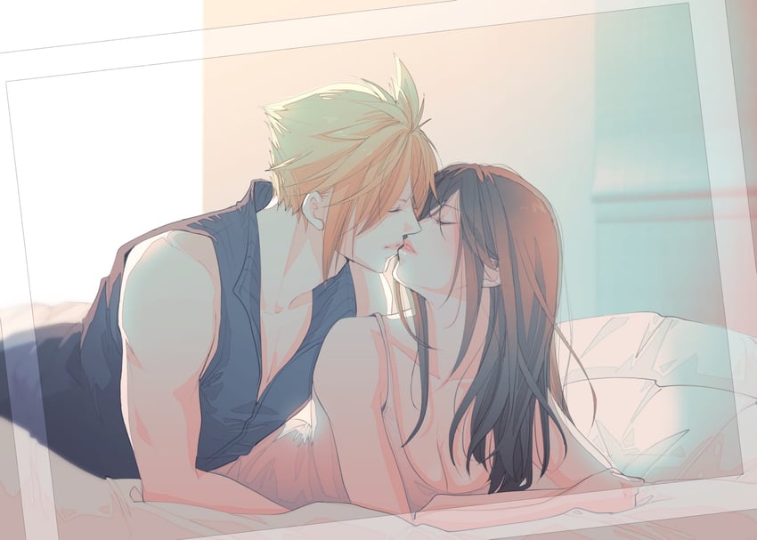 tifa lockhart and cloud strife (final fantasy and 2 more) drawn by mixmomo_yah