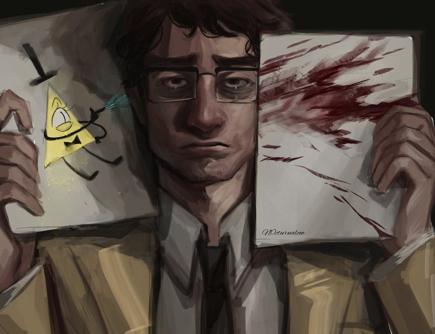 bill cipher and ford pines (gravity falls) drawn by n0cturnalcm