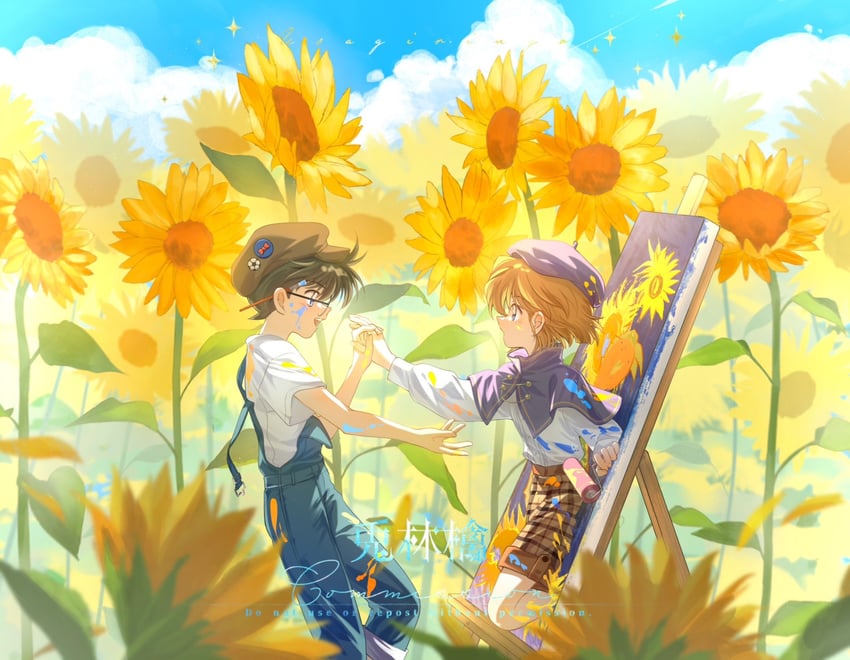 edogawa conan and haibara ai (meitantei conan) drawn by usagi_ringo
