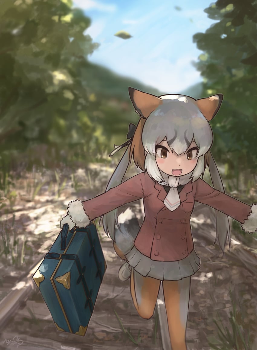 island fox (kemono friends and 1 more) drawn by rumenia_(ao2is)