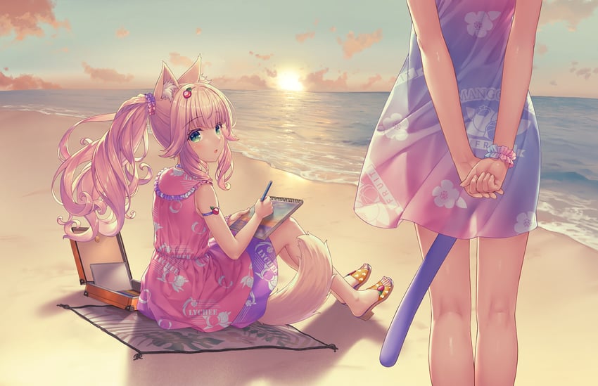 minazuki shigure and fraise (nekopara) drawn by sayori_(neko_works)