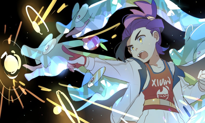 kieran and hydrapple (pokemon and 2 more) drawn by suikaels