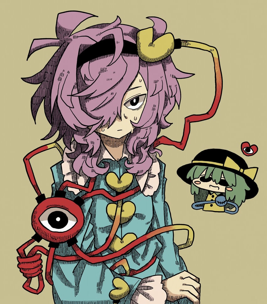 komeiji koishi and komeiji satori (touhou) drawn by zunusama