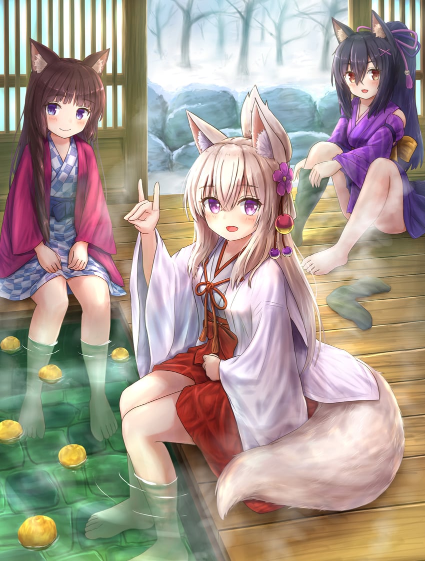 koyoi, mutsuki, and kunoichi-chan (original) drawn by iroha_(iroha_matsurika)