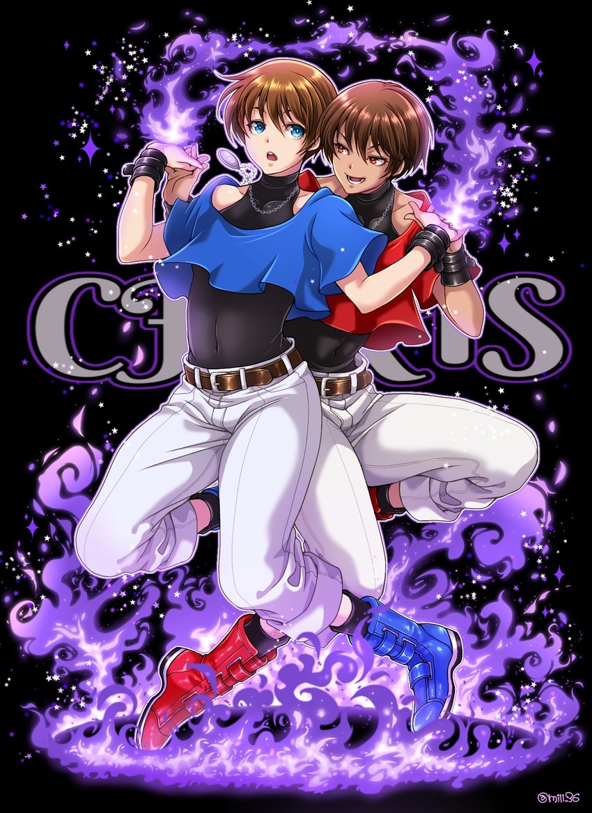 chris and orochi chris (the king of fighters) drawn by miru_(mill_36)