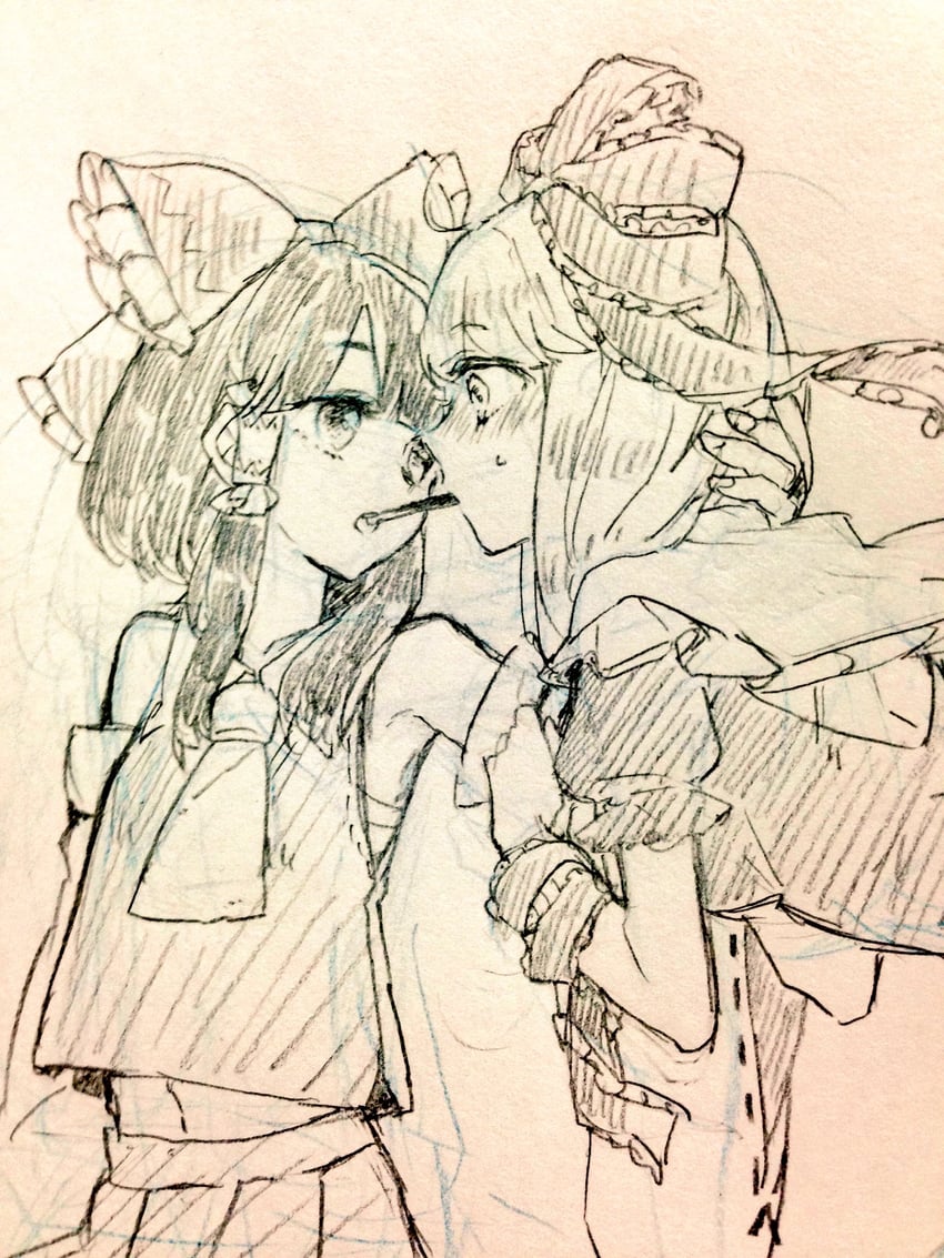 hakurei reimu and kagiyama hina (touhou) drawn by sinny-garden