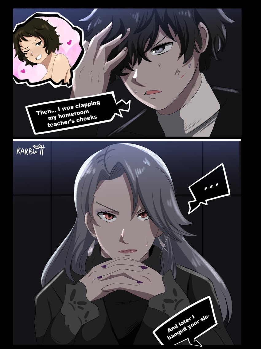 amamiya ren, kawakami sadayo, and niijima sae (persona and 1 more) drawn by karbuitt