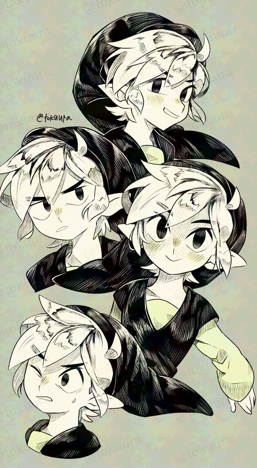 link and toon link (the legend of zelda and 1 more) drawn by tokuura