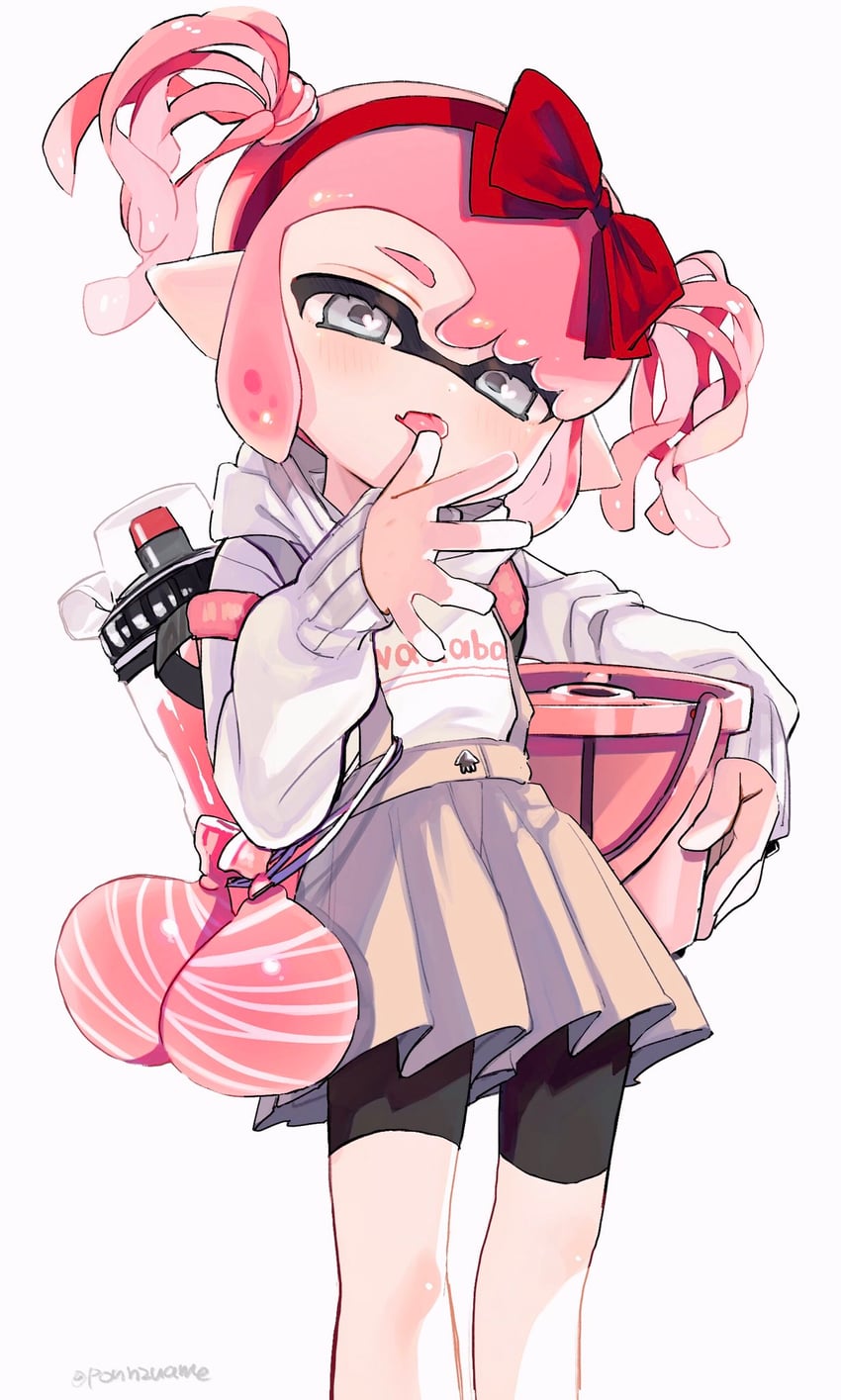 inkling player character and inkling girl (splatoon and 1 more) drawn by amezawa_koma