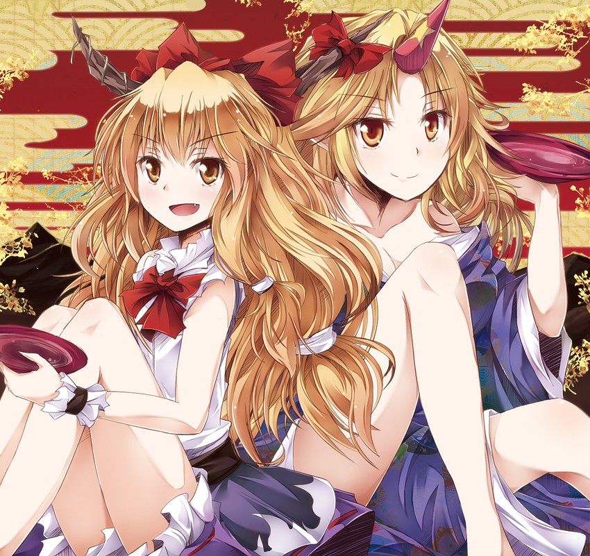 ibuki suika and hoshiguma yuugi (touhou) drawn by tamago_gohan