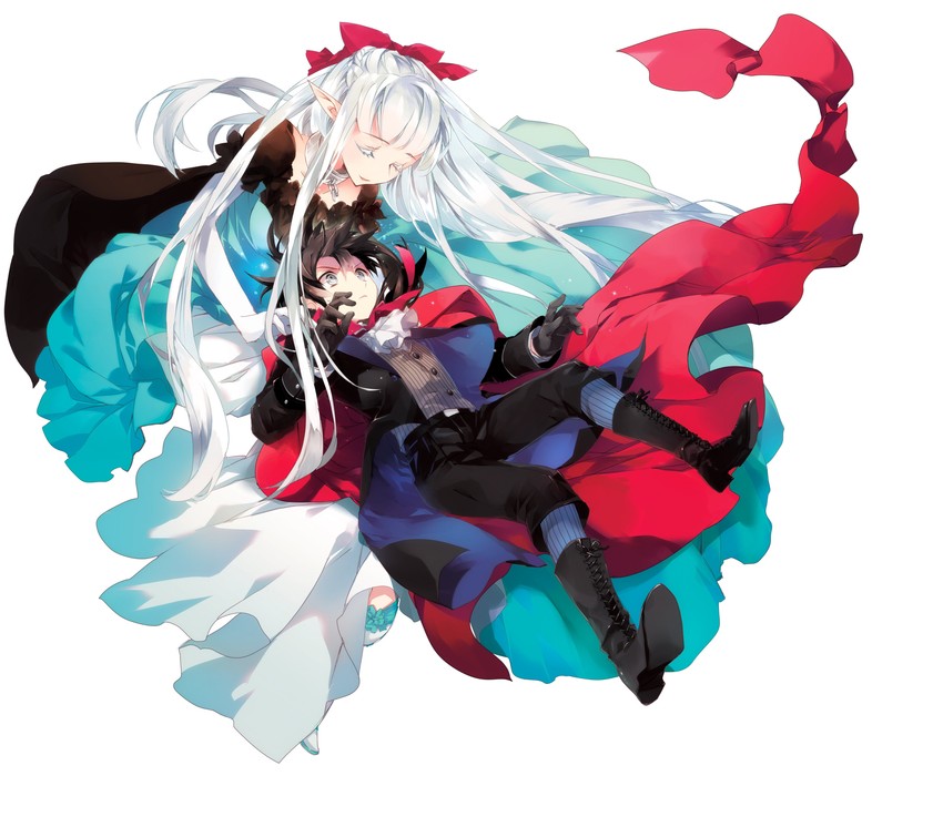 nephelia and zagan (maou no ore ga dorei elf wo yome ni shitanda ga dou medereba ii?) drawn by comta