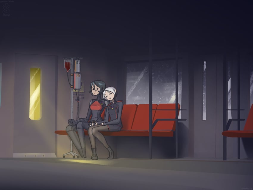 elster and ariane yeong (signalis) drawn by maskonions
