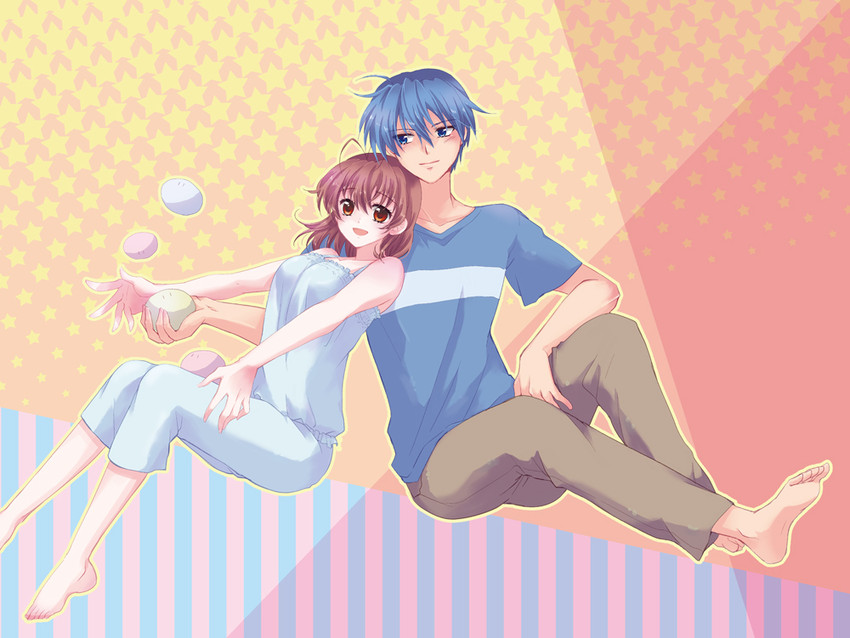 furukawa nagisa and okazaki tomoya (clannad) drawn by yuzuki_kisa