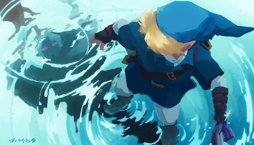 link and dark link (the legend of zelda and 1 more) drawn by pomeraion