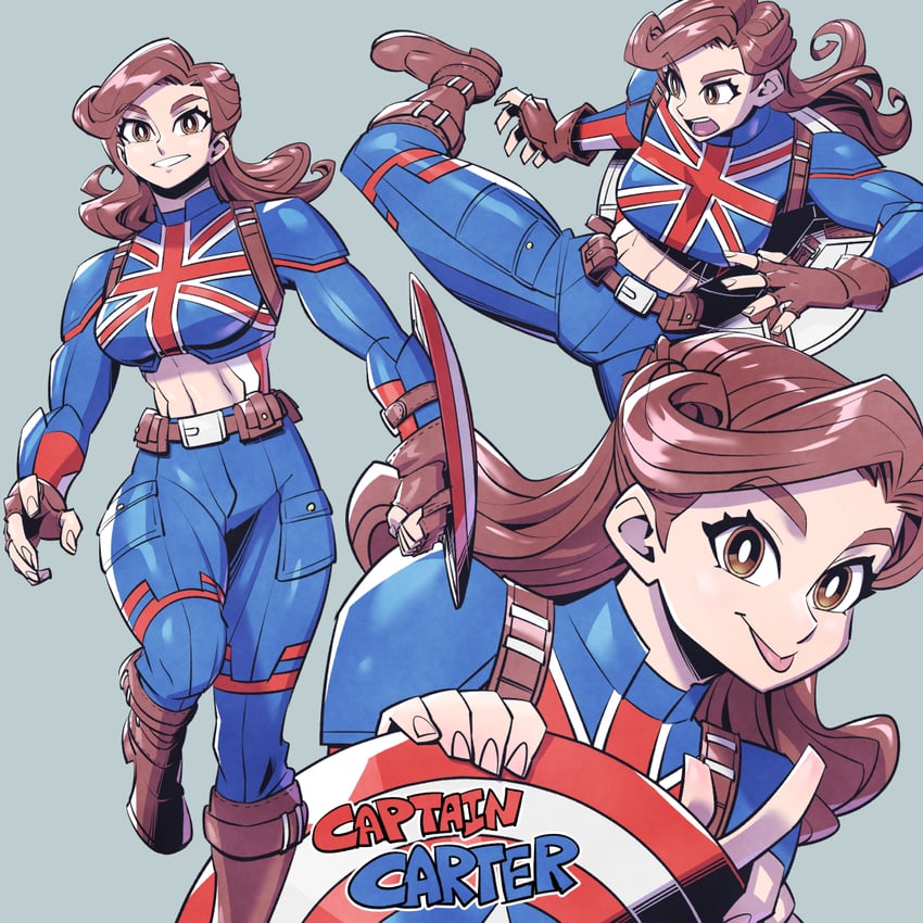 peggy carter and captain carter (marvel and 3 more) drawn by sunafuki_tabito