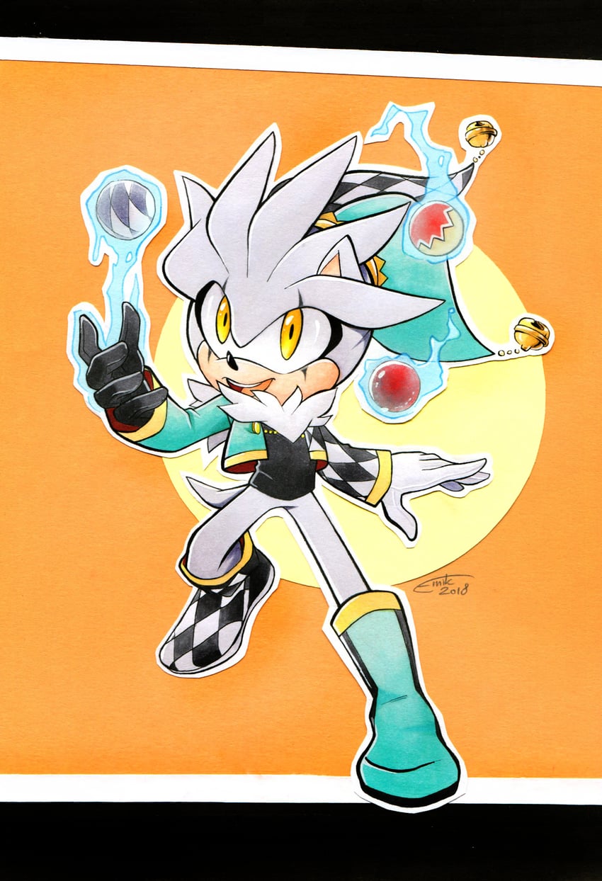 silver the hedgehog (sonic) drawn by finik