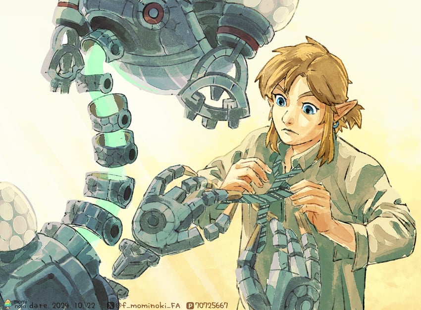 link and steward construct (the legend of zelda and 1 more) drawn by fuyumaru_mominoki
