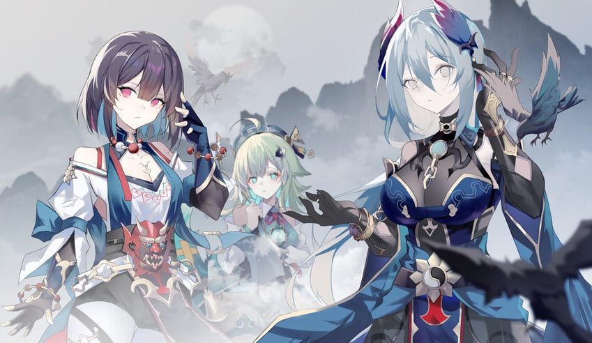 huohuo, hanya, and xueyi (honkai and 1 more) drawn by sstarryart