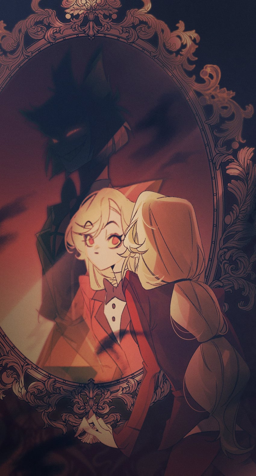 charlie morningstar and alastor (hazbin hotel) drawn by 3330kt