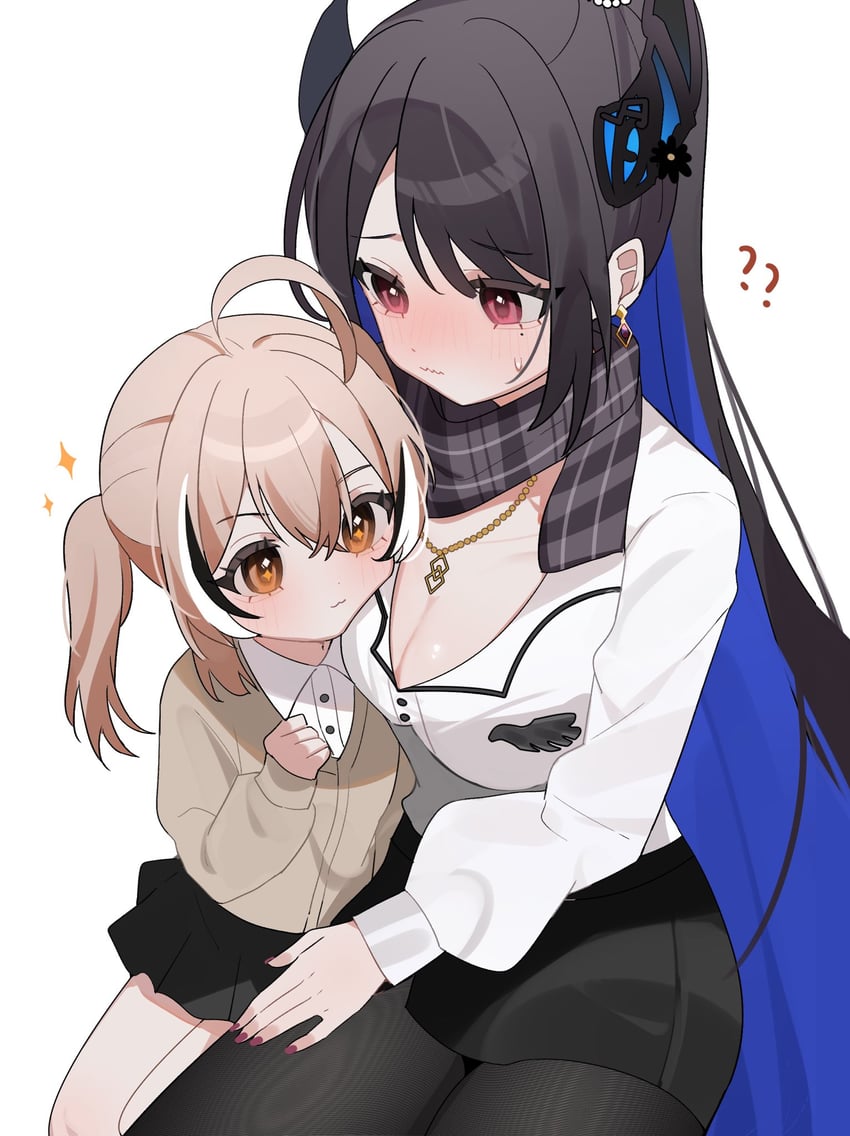 nanashi mumei and nerissa ravencroft (hololive and 1 more) drawn by hana20000920