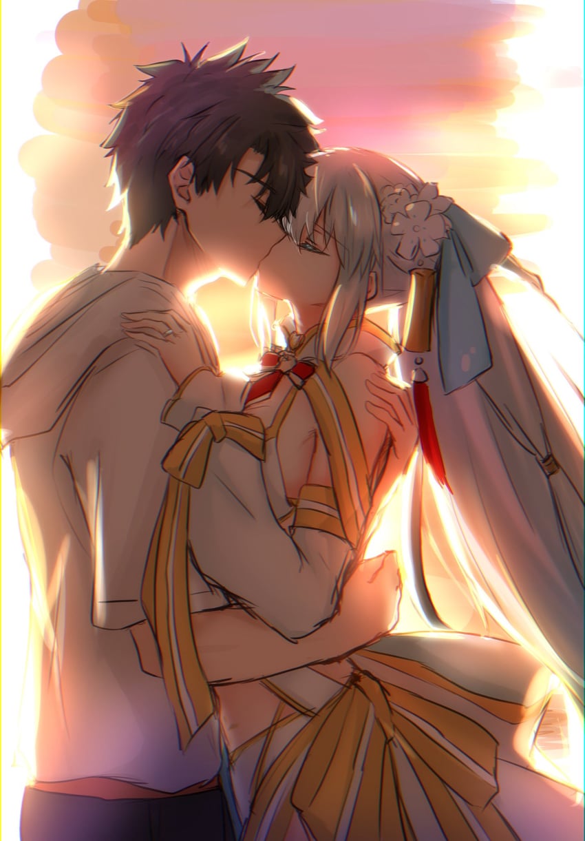 fujimaru ritsuka and morgan le fay (fate and 1 more) drawn by ringozuki