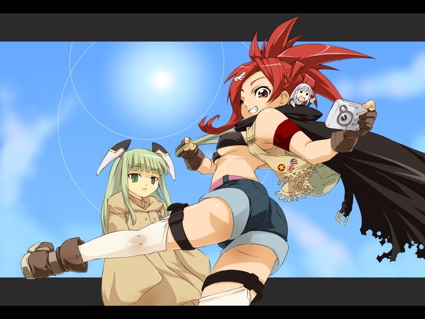karakuri chachamaru, asakura kazumi, and aisaka sayo (mahou sensei negima!) drawn by haruka_shiya