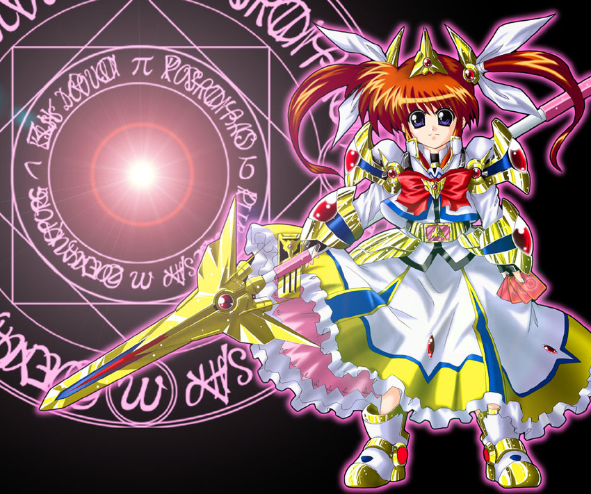 takamachi nanoha, raising heart, and kamen rider blade (lyrical nanoha and 4 more)