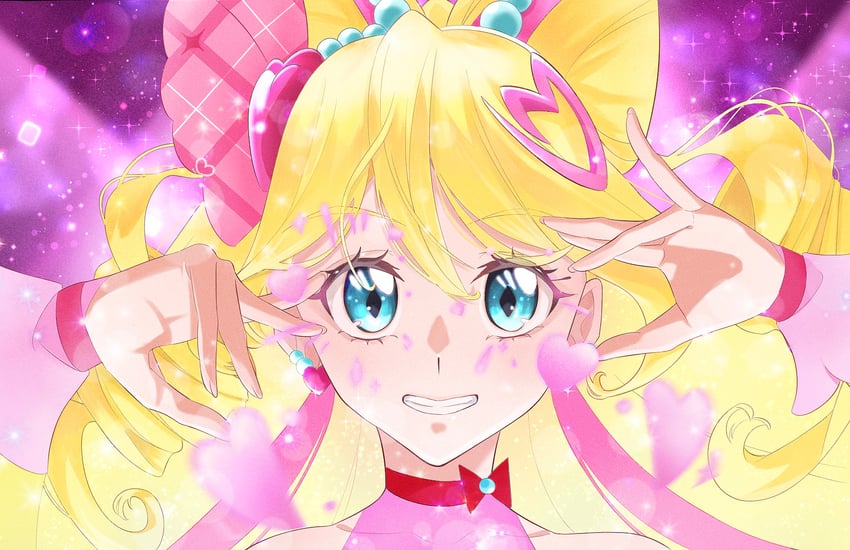 sakura uta and cure idol (precure and 1 more) drawn by namcho