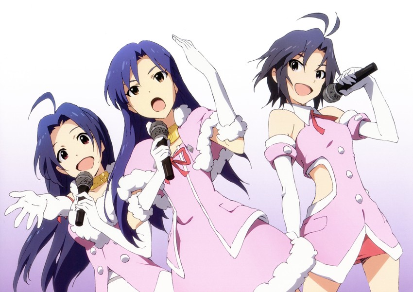 kisaragi chihaya, kikuchi makoto, and miura azusa (idolmaster) drawn by muraji_yui