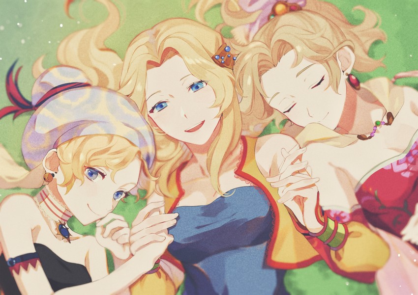 terra branford, celes chere, and relm arrowny (final fantasy and 3 more) drawn by yawai_tofu