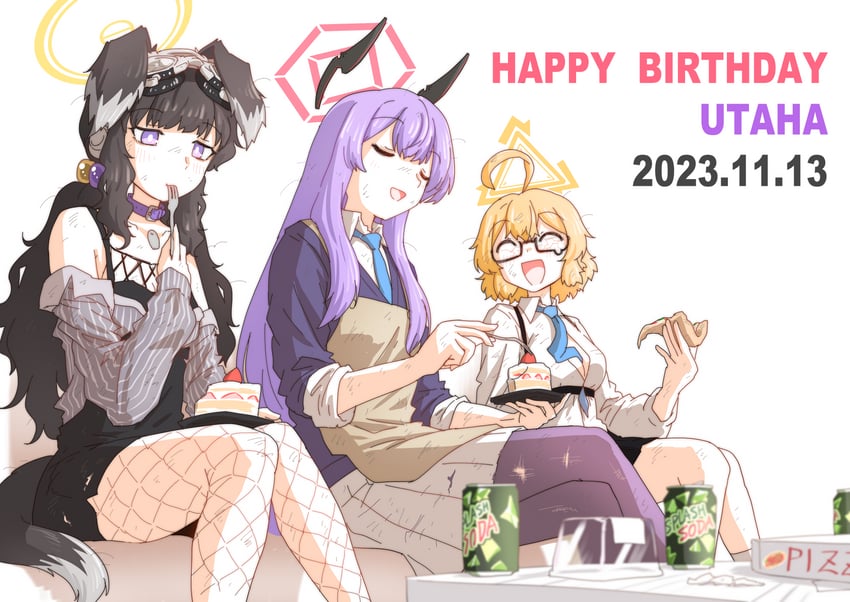 hibiki, kotori, and utaha (blue archive) drawn by hariyaa