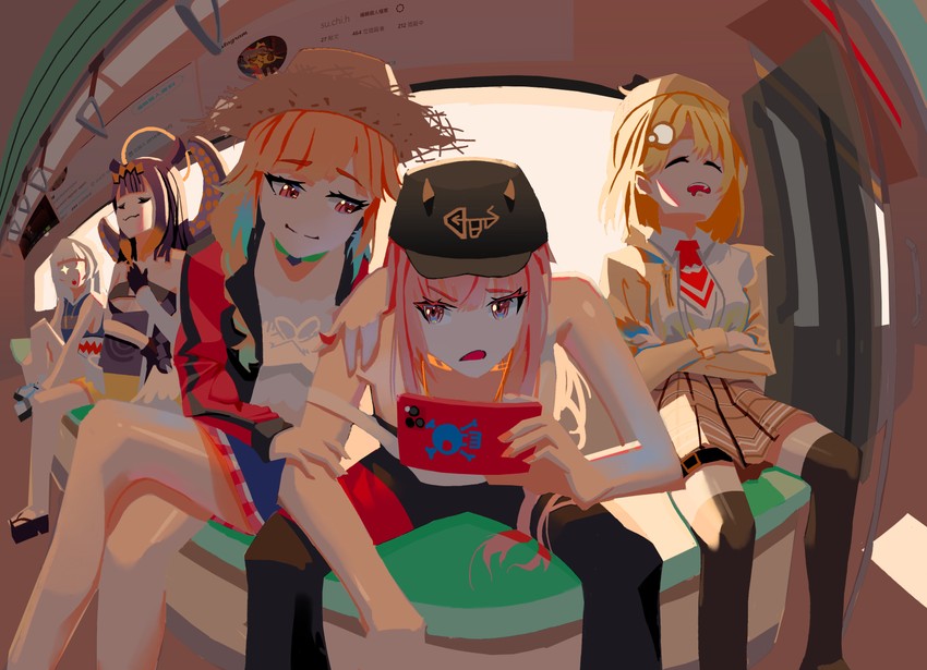 gawr gura, mori calliope, ninomae ina'nis, takanashi kiara, and watson amelia (hololive and 1 more) drawn by su.chi.h