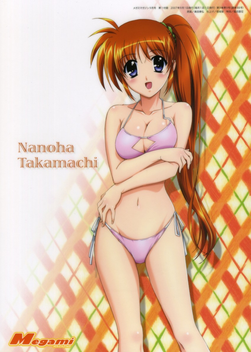 takamachi nanoha (lyrical nanoha and 1 more) drawn by okuda_yasuhiro
