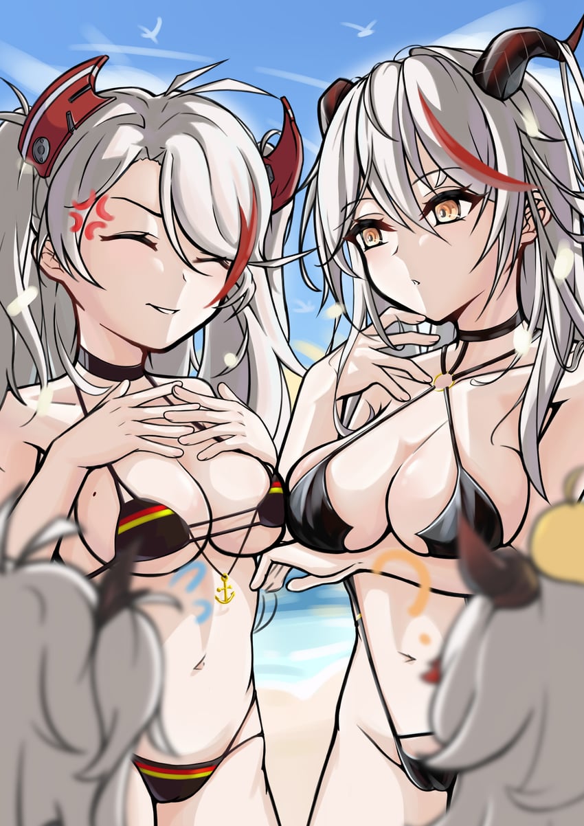 manjuu, prinz eugen, aegir, sakura ayane, little prinz eugen, and 1 more (azur lane) drawn by a.i.n