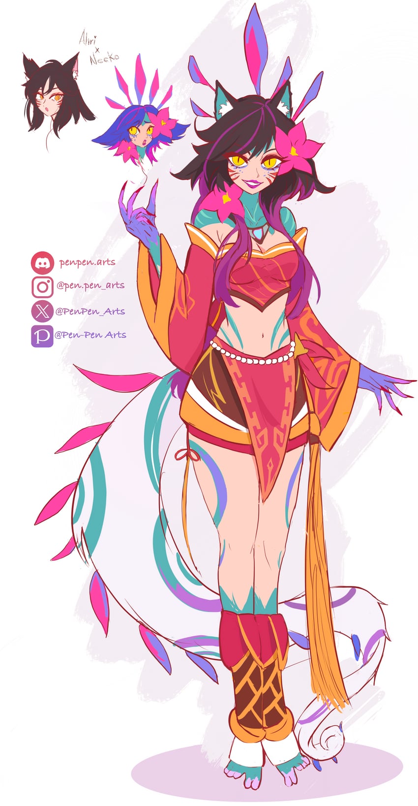 ahri and neeko (league of legends) drawn by pen-pen_arts