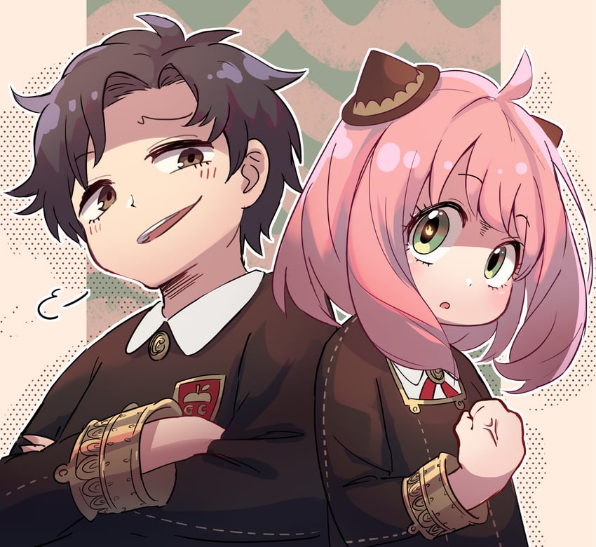 anya and damian desmond (spy x family) drawn by uji_matcha