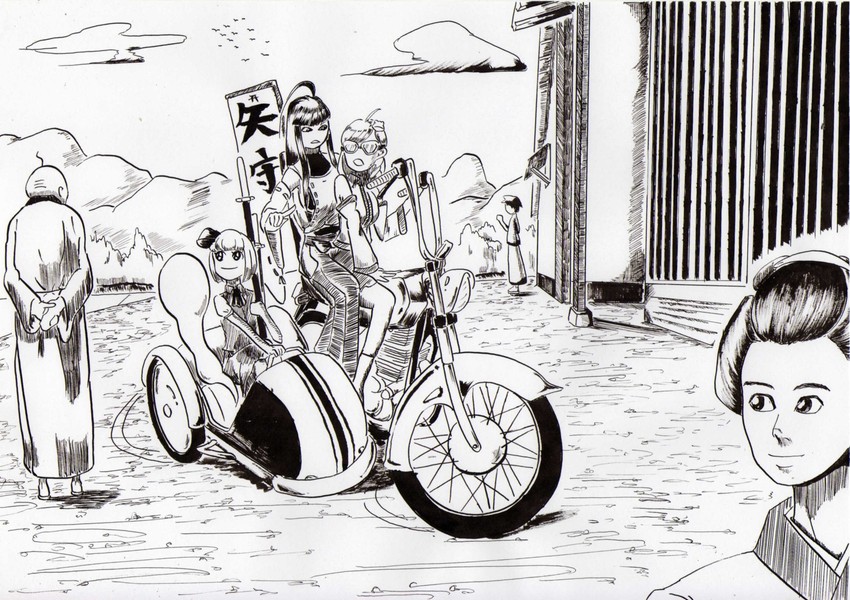 kochiya sanae, konpaku youmu, and sendai hakurei no miko (original and 2 more) drawn by azibuda