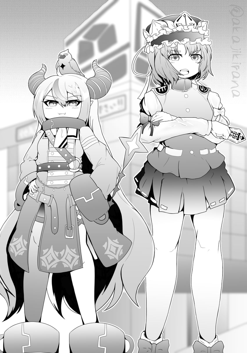 shiki eiki, la+ darknesss, and crow (touhou and 1 more) drawn by akaji_kirana
