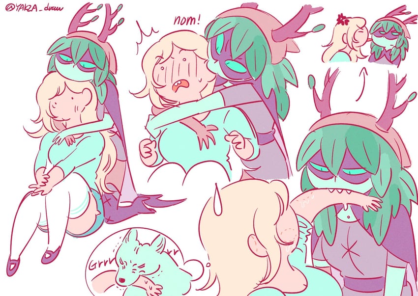 fionna campbell and huntress wizard (adventure time and 1 more) drawn by yakza_draw