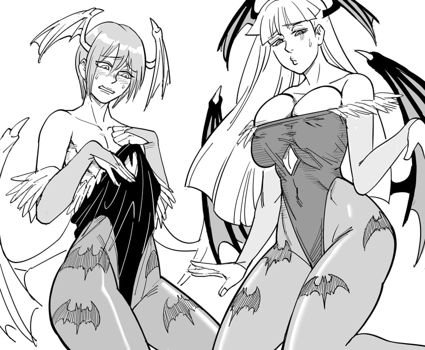 morrigan aensland and lilith (darkstalkers) drawn by bb_(baalbuddy)