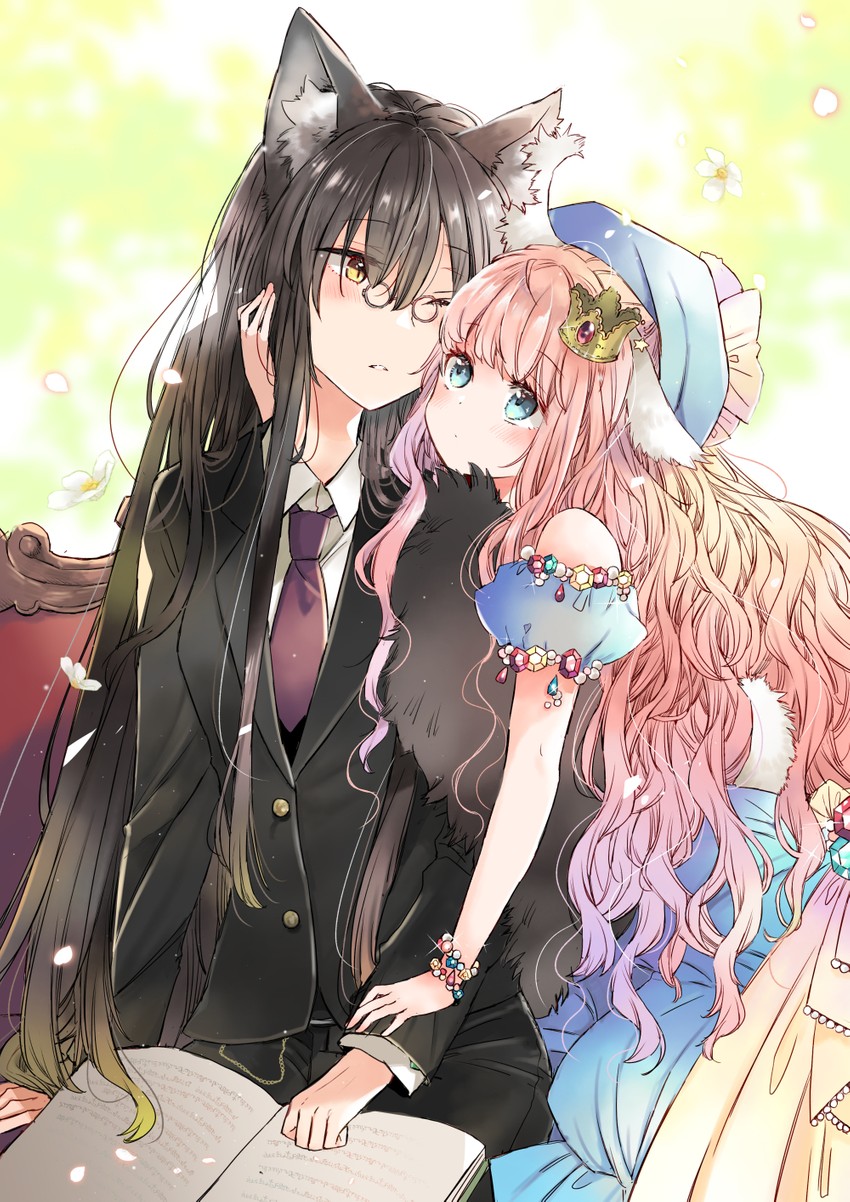 rikujo aki and momo siudafares (ookami no kawa o kabutta hitsujihime) drawn by mito_(go!go!king!)