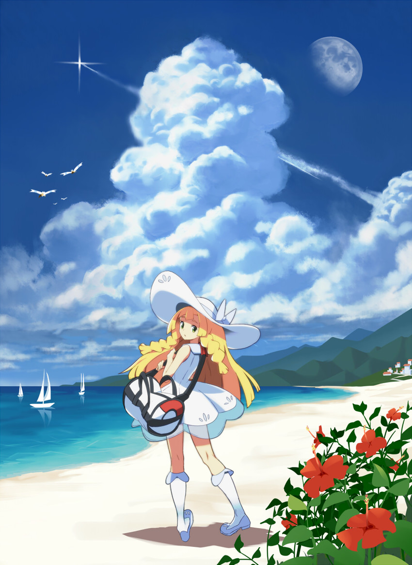 lillie and wingull (pokemon and 1 more) drawn by tm_(hanamakisan)