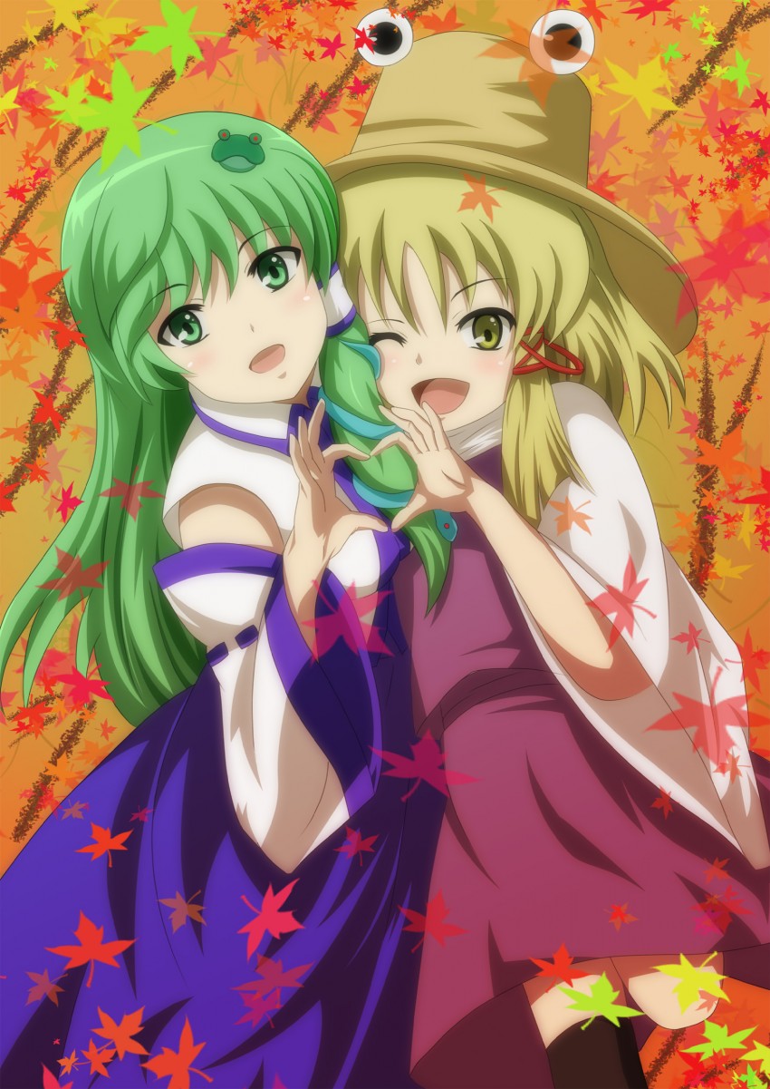 kochiya sanae and moriya suwako (touhou) drawn by inoshira