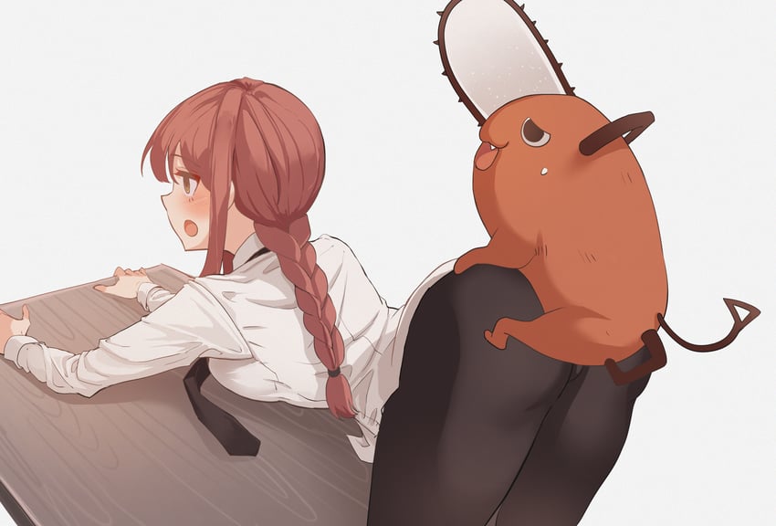 makima and pochita (chainsaw man) drawn by mucha_(user_sxzr8573)