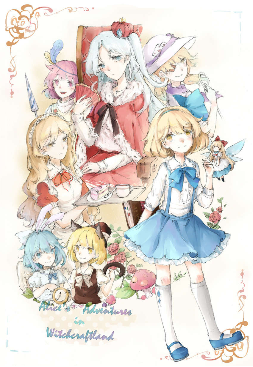 alice margatroid, shanghai doll, shinki, yumeko, mai, and 3 more (touhou and 2 more) drawn by yorktown_cv-5