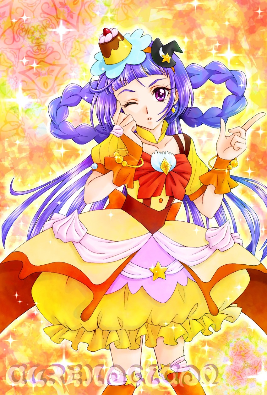 izayoi liko and cure magical (precure and 1 more) drawn by aizen_(syoshiyuki)