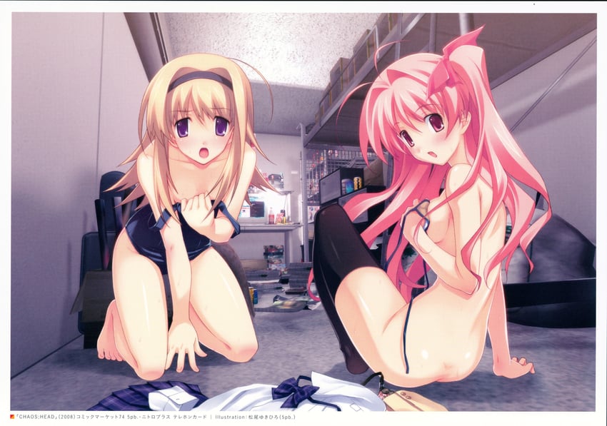 sakihata rimi and nishijou nanami (chaos;head) drawn by matsuo_yukihiro