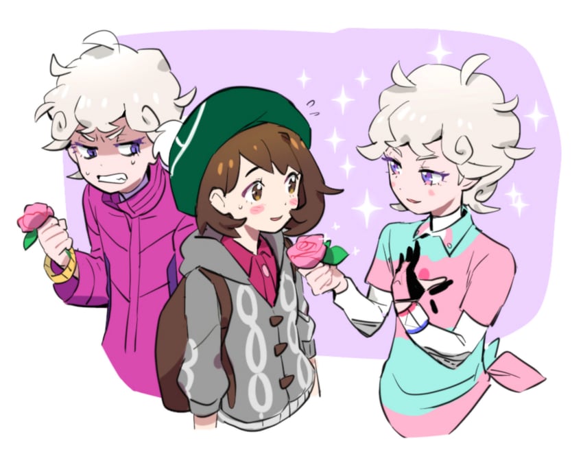 gloria and bede (pokemon and 1 more) drawn by dede_(qwea_00000)
