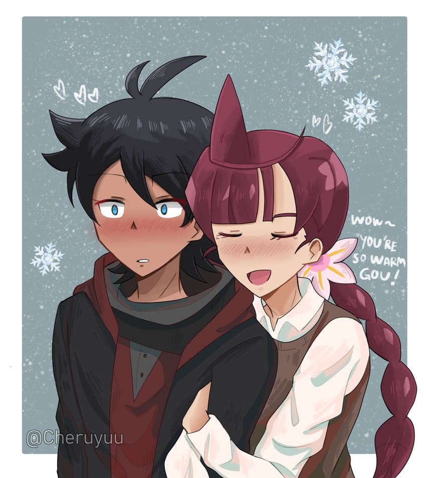 goh and chloe (pokemon and 1 more) drawn by cheruyuu