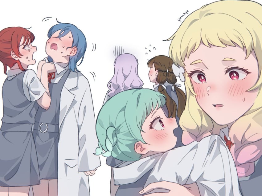 wakana shiki, yoneme mei, onitsuka natsumi, sakurakoji kinako, wien margarete, and 1 more (love live! and 1 more) drawn by yumayu